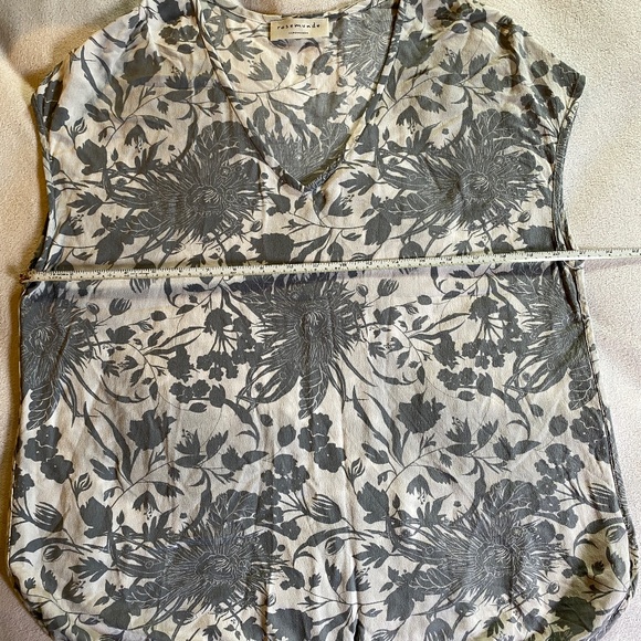 Rosemunde of Denmark Women's Sz 42 Tee-shirt White, Grey 100% Viscose crepe - Picture 2 of 5
